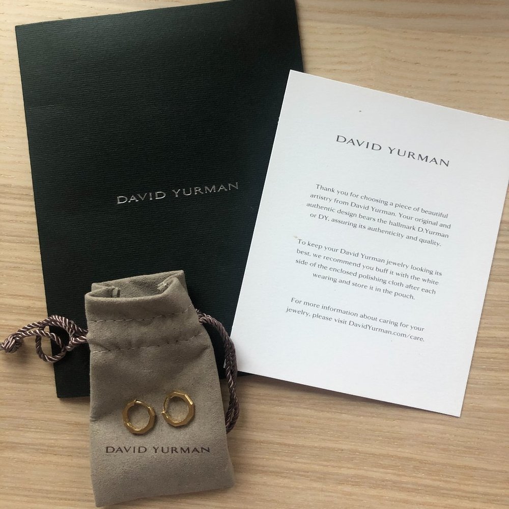 David Yurman Stax Huggie Hoops in 18K Gold